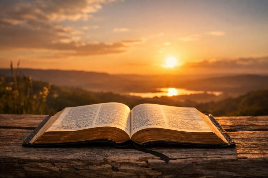 Open Bible representing Bible teachings for spiritual growth and Christian faith.