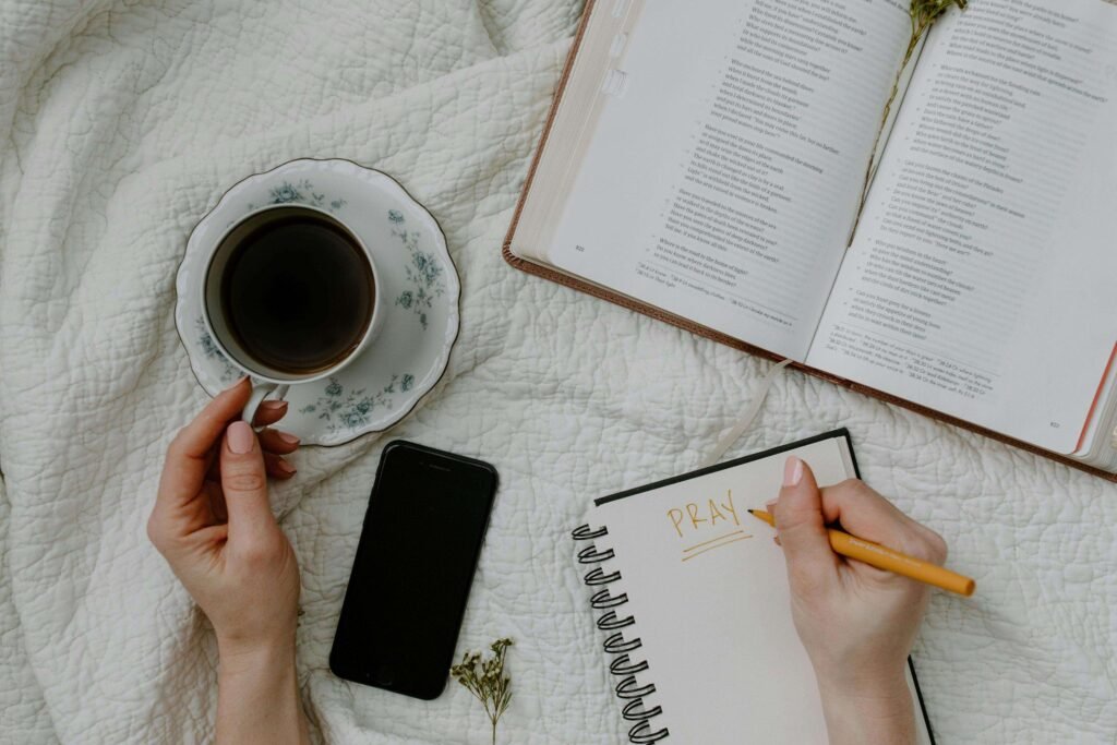 Night prayer journal and Bible study