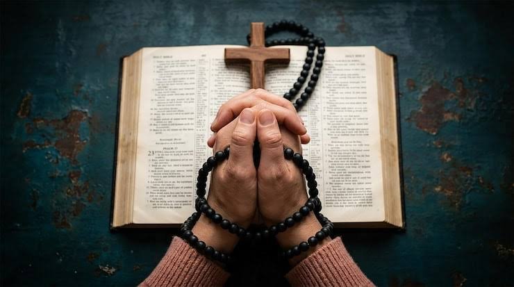 Prayer for Peace in Difficult Times – hands praying with Bible